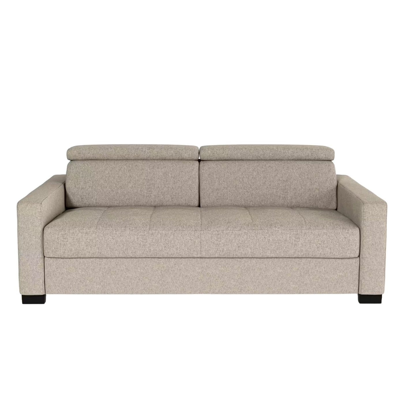 Canapé ALINEA 3 places convertible avec matelas Bultex en pop avec accoudoirs 15cm - beige