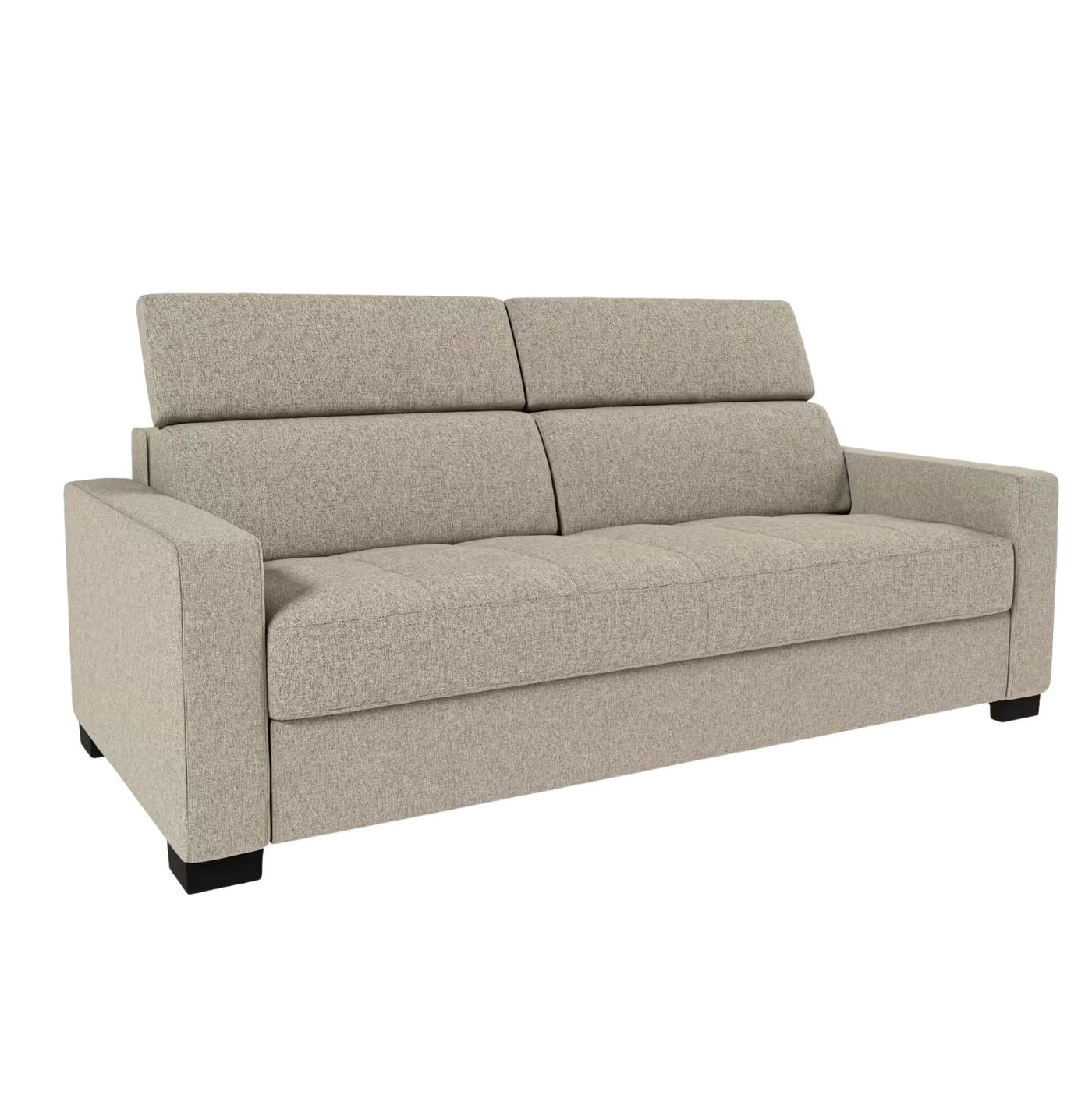 Canapé ALINEA 3 places convertible avec matelas Bultex en pop avec accoudoirs 15cm - beige