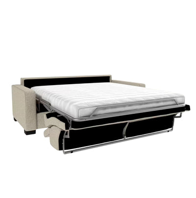 Canapé ALINEA 3 places convertible avec matelas Bultex en pop avec accoudoirs 15cm - beige
