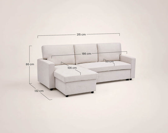 Canapé d’angle réversible 4 places convertible avec coffre MEIYA Best Mobilier – Gris foncé — photo produit