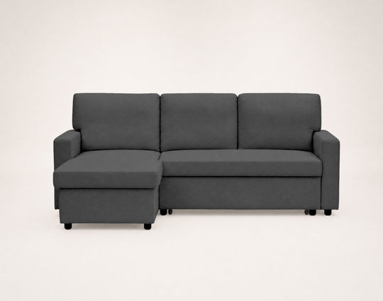 Canapé d’angle réversible 4 places convertible avec coffre MEIYA Best Mobilier – Gris foncé — photo produit