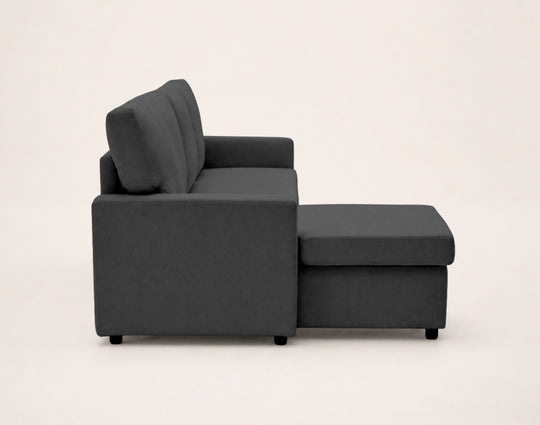Canapé d’angle réversible 4 places convertible avec coffre MEIYA Best Mobilier – Gris foncé — photo produit