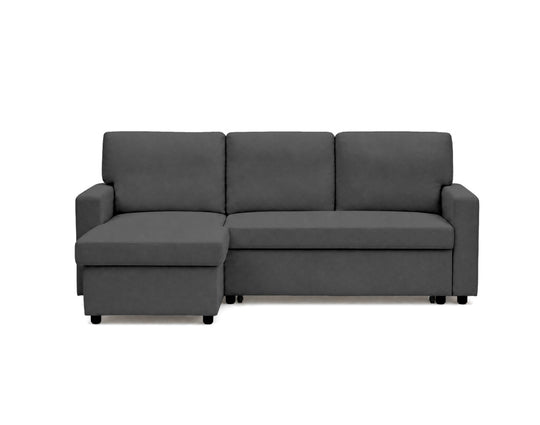 Canapé d’angle réversible 4 places convertible avec coffre MEIYA Best Mobilier – Gris foncé — photo produit