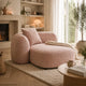 Méridienne d'angle gauche SKLUM Coco en tissu chenille épais Rose Quartz