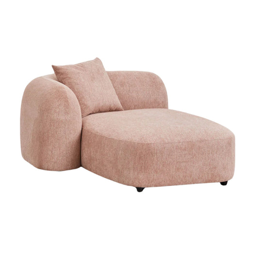 Méridienne d'angle gauche SKLUM Coco en tissu chenille épais Rose Quartz