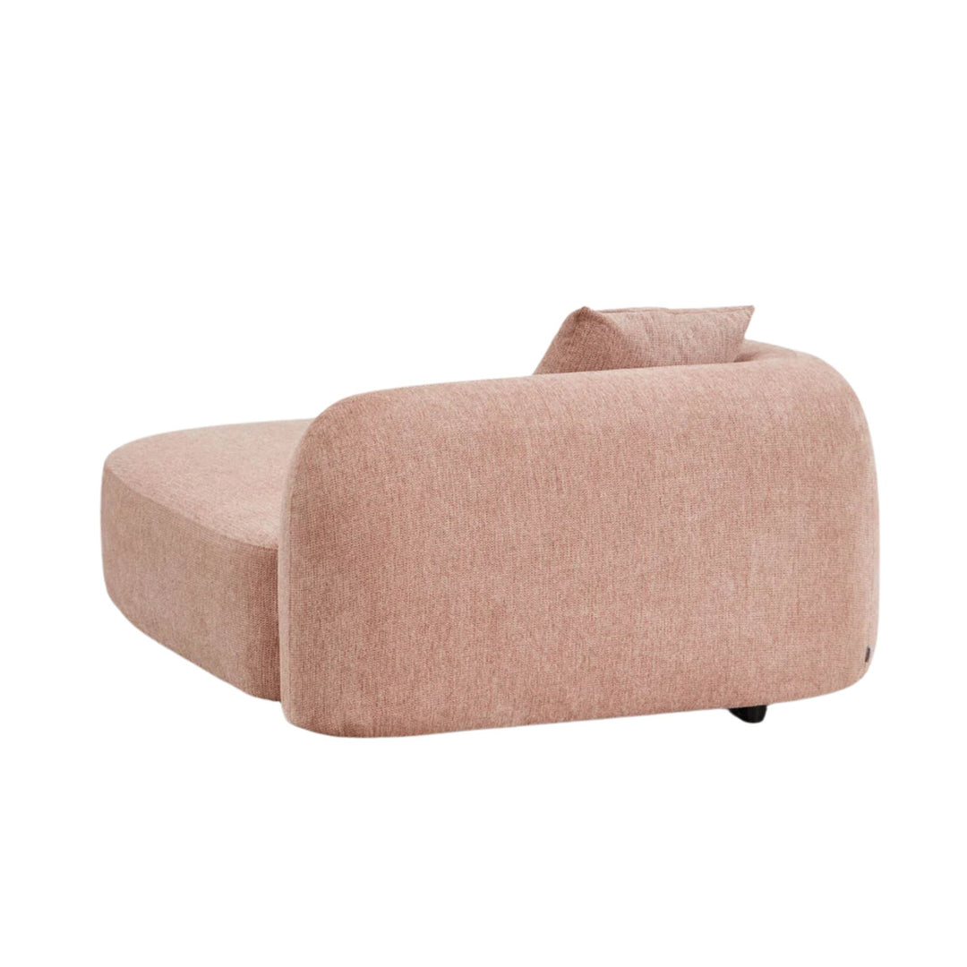 Méridienne d'angle gauche SKLUM Coco en tissu chenille épais Rose Quartz