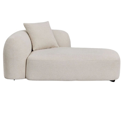 Méridienne droite SKLUM Coco en tissu chenille epais blanc