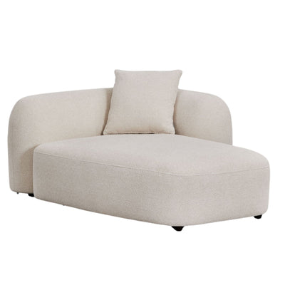 Méridienne droite SKLUM Coco en tissu chenille epais blanc