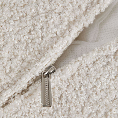 Méridienne droite SKLUM Coco en tissu chenille epais blanc