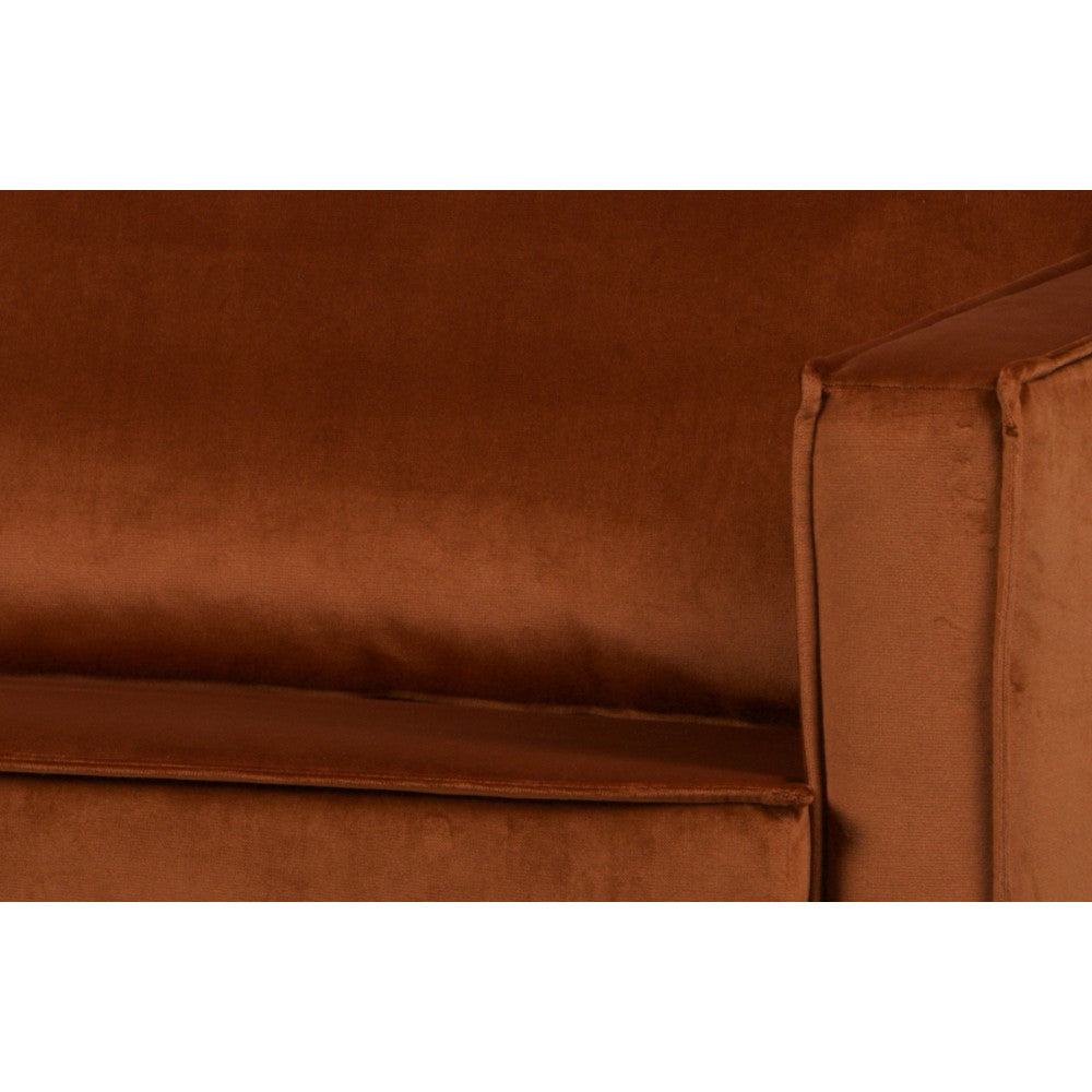 Méridienne DRAWER Bronco droite en velours Couleur Rouille - Léger défaut