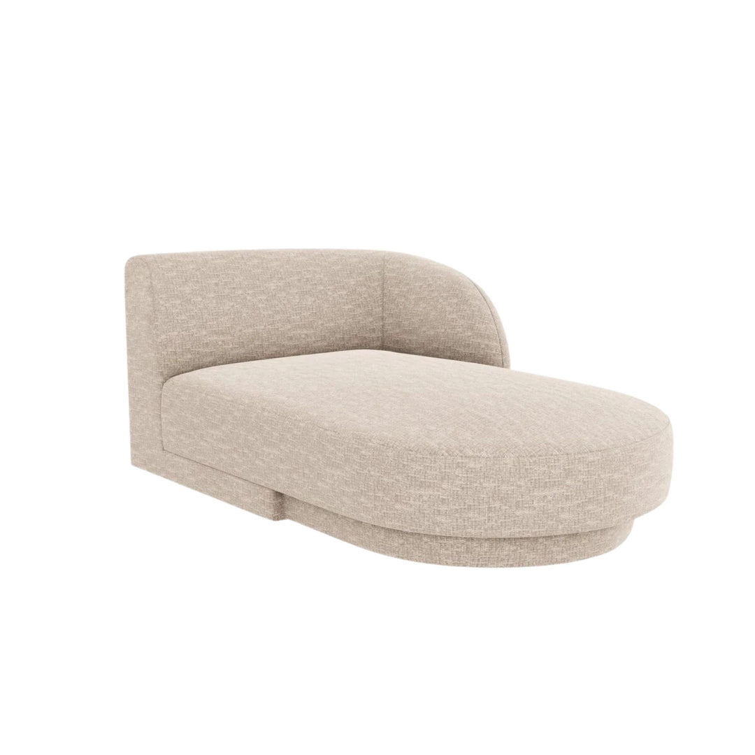 Méridienne MICADONI Miley en tissu chenille beige