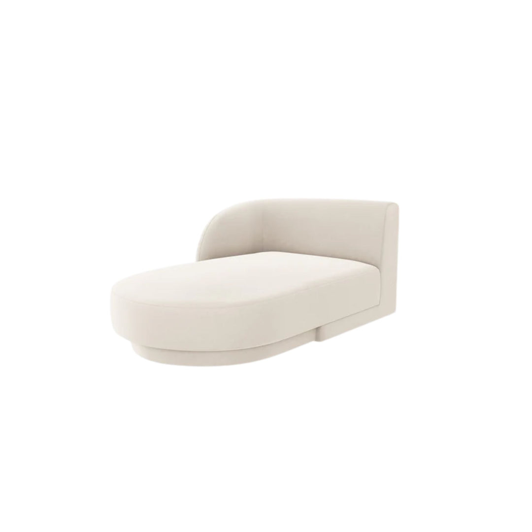 Méridienne MICADONI Miley en velours beige