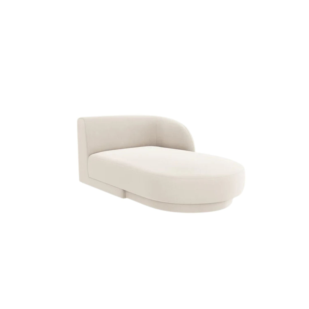 Méridienne MICADONI Miley en velours beige