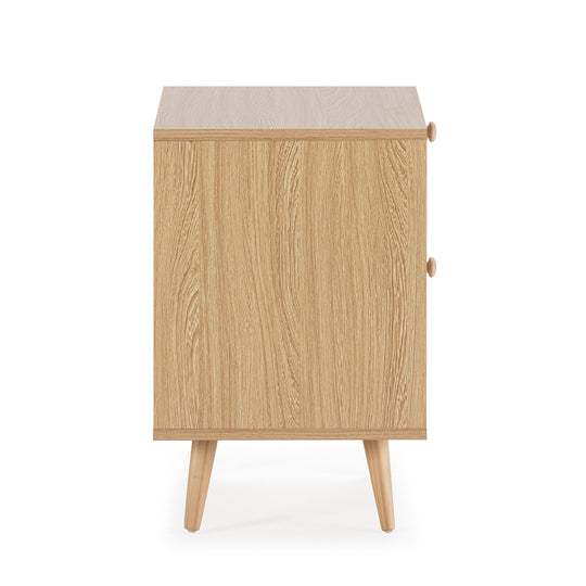 Table de Chevet Luna avec 2 tiroirs Couleur chêne