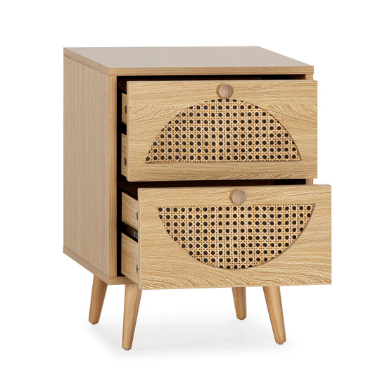 Table de Chevet Luna avec 2 tiroirs Couleur chêne