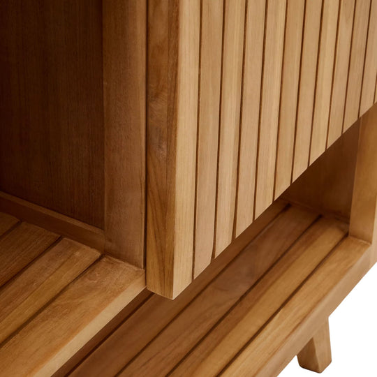 Meuble de salle de bain KAVE HOME Kuveni en bois de teck finition naturelle 140 x 50 cm