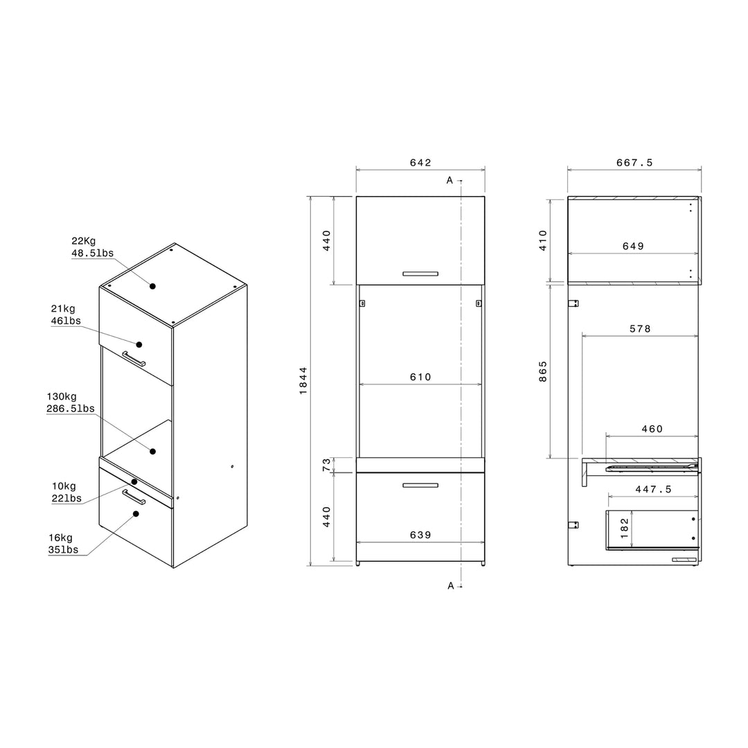 Meuble pour machine à laver VENTE UNIQUE Erkano avec 1 tablette, 1 tiroir et 1 placard Naturel clair et blanc