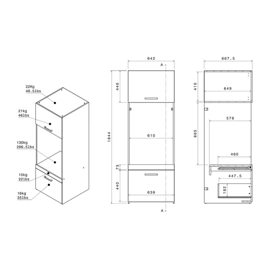 Meuble pour machine à laver VENTE UNIQUE Erkano avec 1 tablette, 1 tiroir et 1 placard Naturel clair et blanc