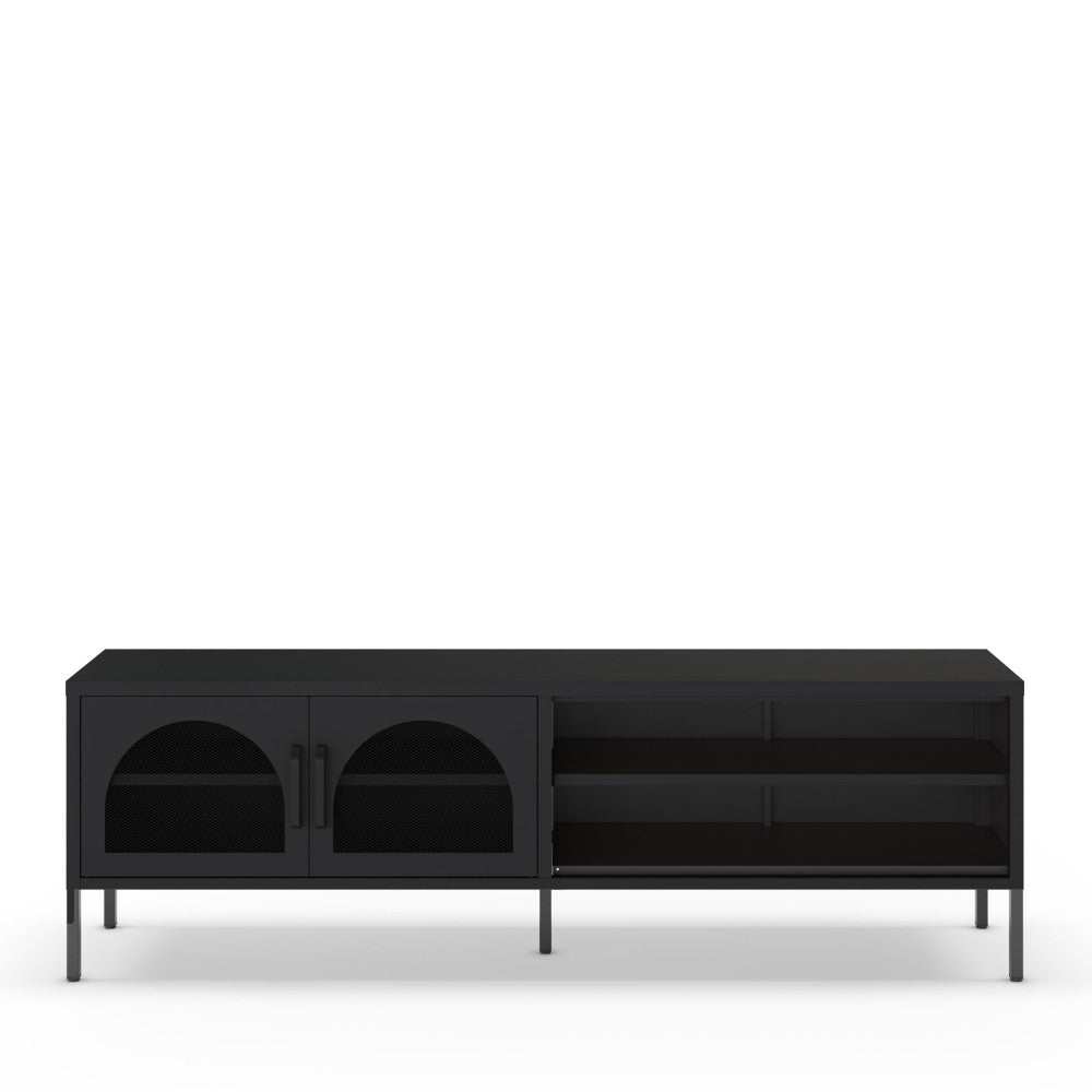 Meuble TV DRAWER Zio 2 portes en métal noir L160cm