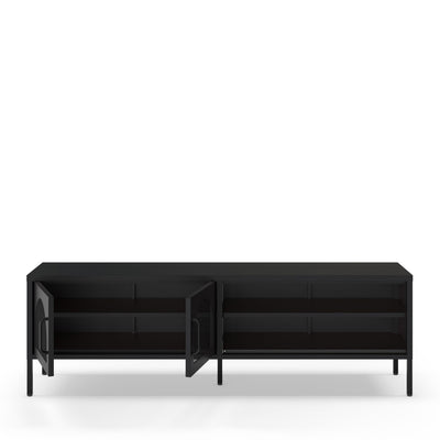 Meuble TV DRAWER Zio 2 portes en métal noir L160cm