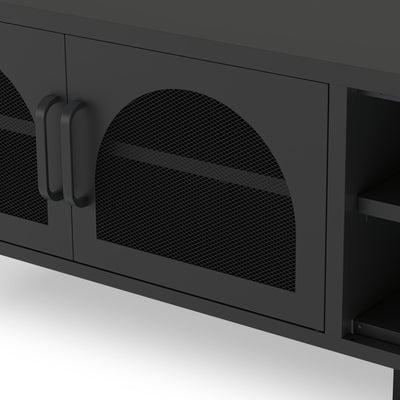 Meuble TV DRAWER Zio 2 portes en métal noir L160cm