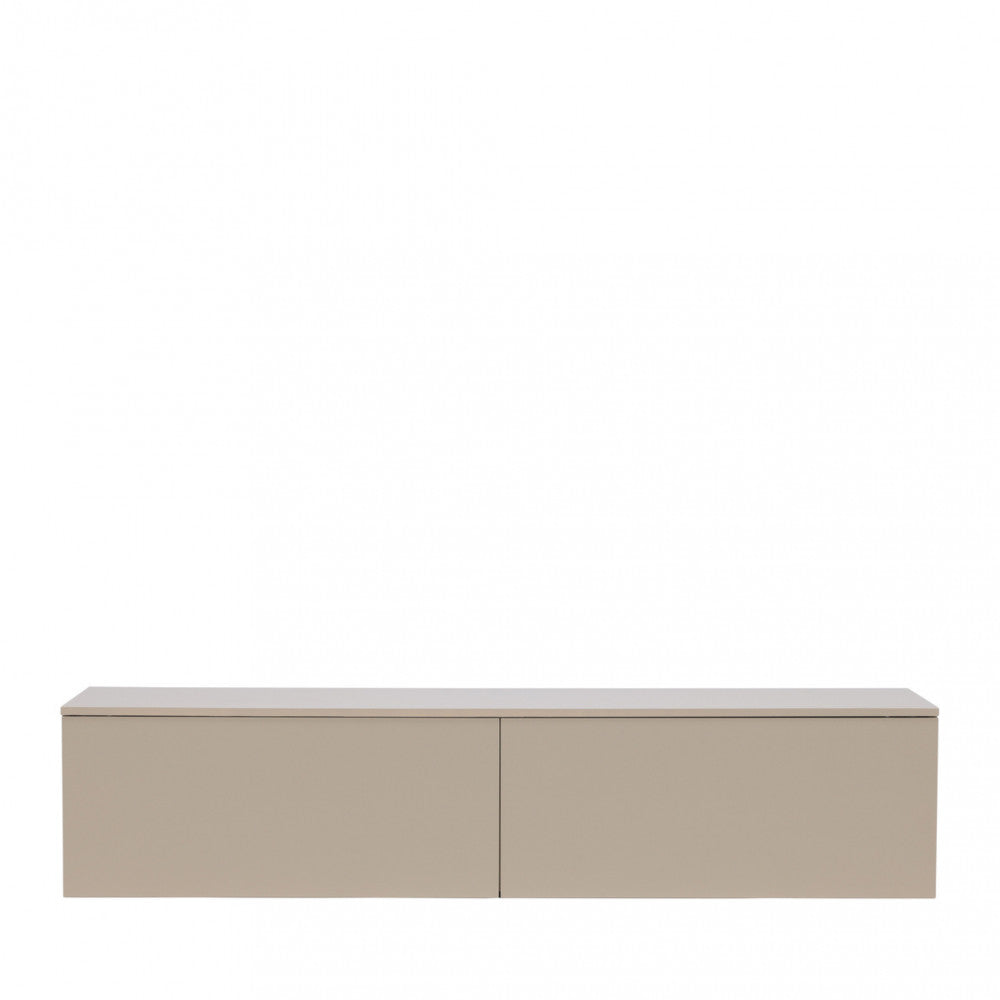 Meuble TV suspendu DRAWER Frihamn 2 tiroirs en bois L160cm beige