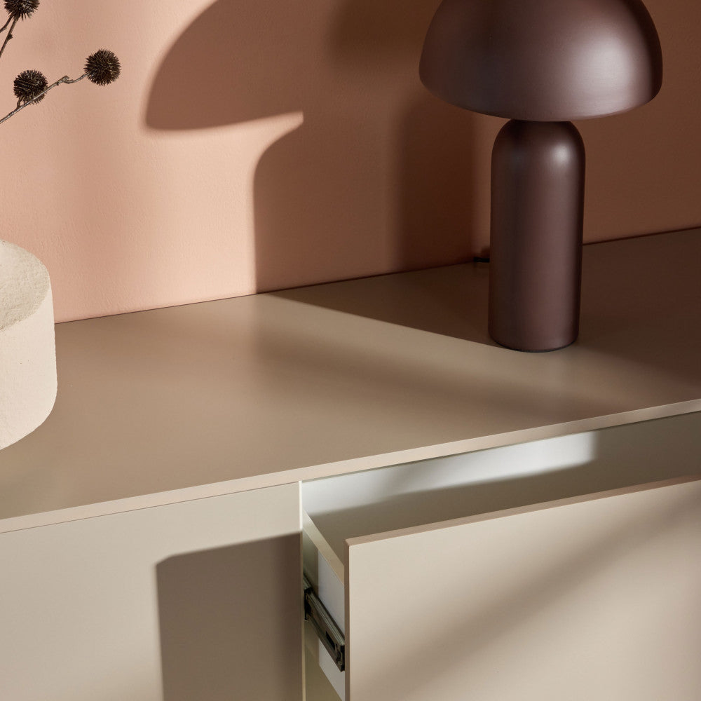 Meuble TV suspendu DRAWER Frihamn 2 tiroirs en bois L160cm beige