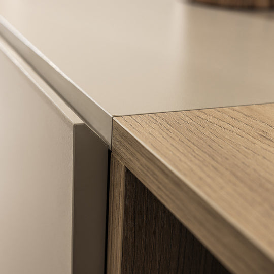 Meuble TV DRAWER Quenor 3 portes 1 tiroir en bois et métal L180cm