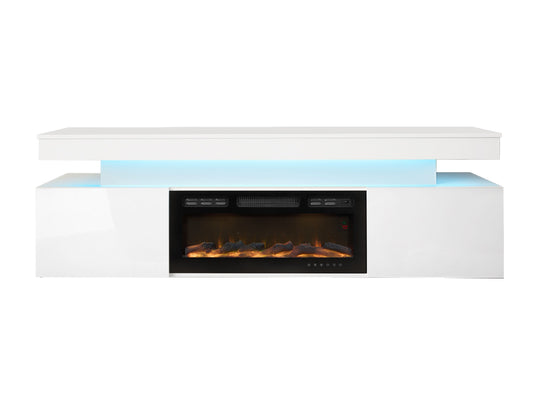 Meuble TV MOBILIER 1 Monfero 104 (Blanc + Blanc brillant)