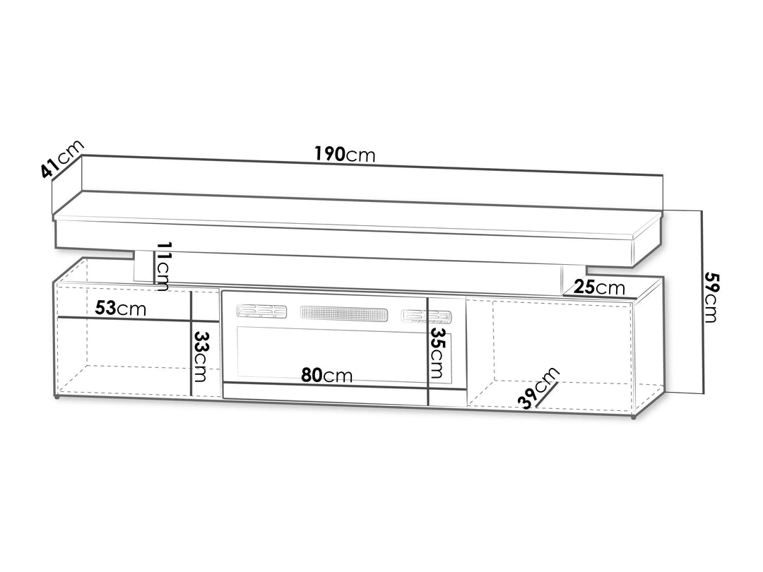 Meuble TV MOBILIER 1 Monfero 104 (Blanc + Blanc brillant)