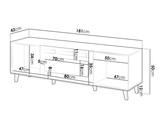 Meuble TV MOBILIER 1 Remeta 107 (Chêne wotan)