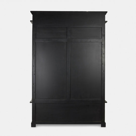 Meuble d'entrée LOBERON Eldwin en bois noir avec banquette crème — photo produit