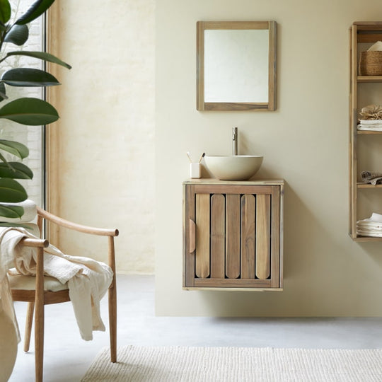 Meuble de Salle de Bain TIKAMOON Lila en bois d'acacia 60 cm — photo produit