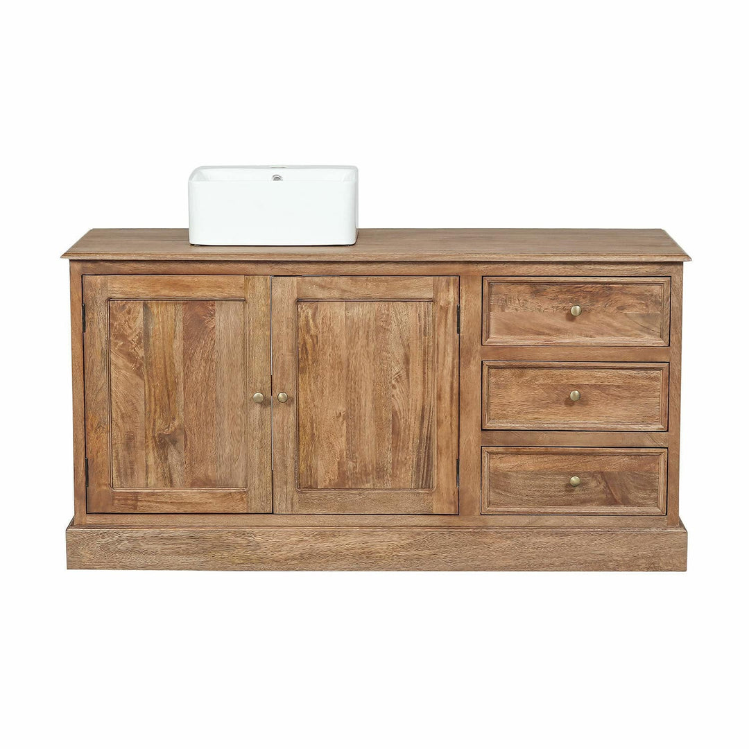 Meuble vasque LOBERON Dorchester marron et blanc — photo produit