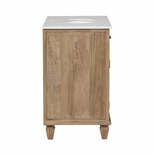 Meuble vasque LOBERON Emyl en mindi et cannage — photo produit