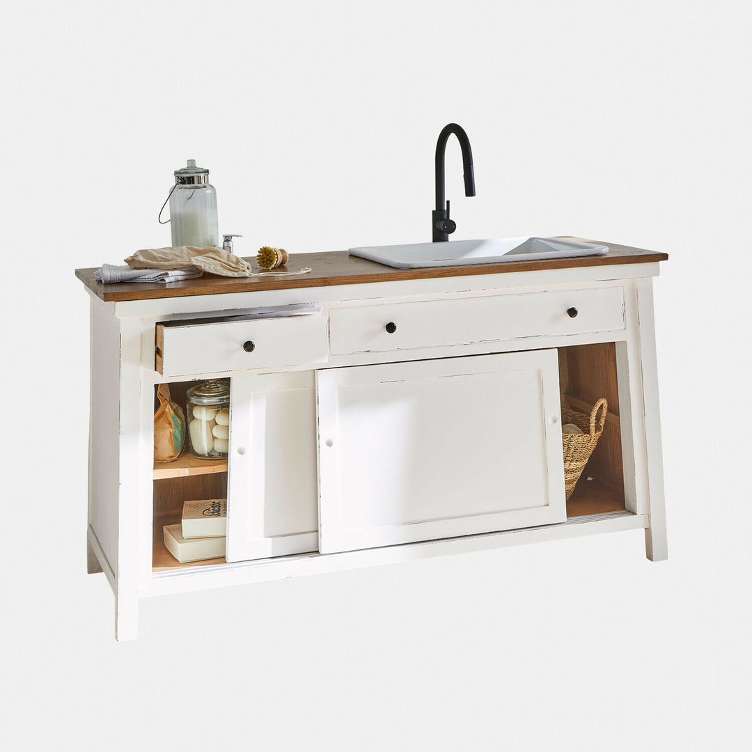 Meuble et vasque Loberon CELARON blanche — photo produit