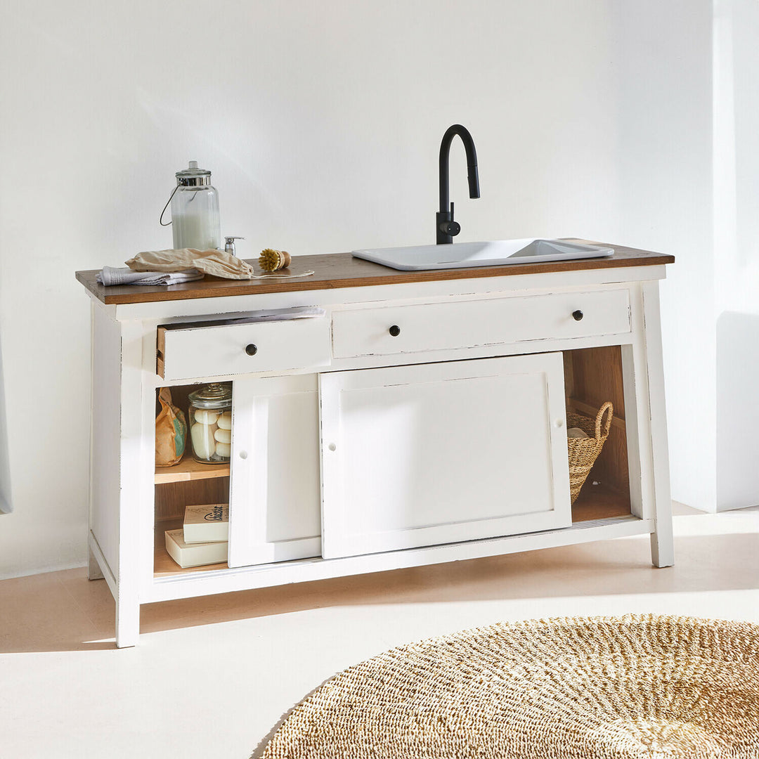 Meuble et vasque Loberon CELARON blanche — photo produit
