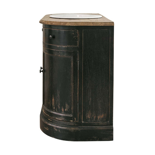 Meuble et vasque Louisina LOBERON noir vieilli marron — photo produit