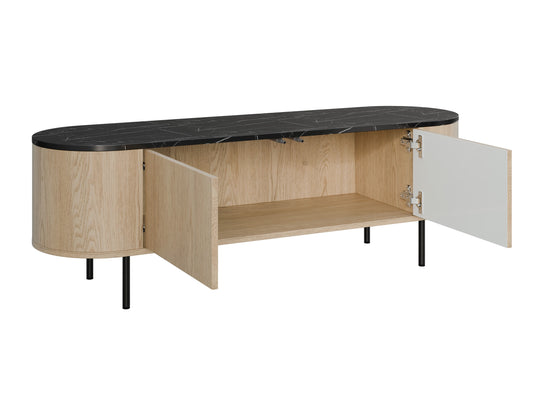 Meuble TV Mobilier 1 Comfivo Livtena (Marbre blanc + Doré) — photo produit