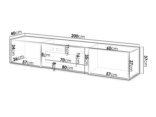 Meuble TV MOBILIER 1 Imago I (Blanc + Blanc brillant) — photo produit