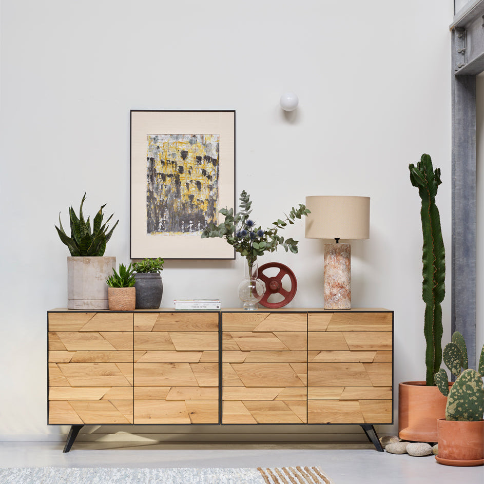 Enfilade Capla 4 portes 220 cm en chêne massif