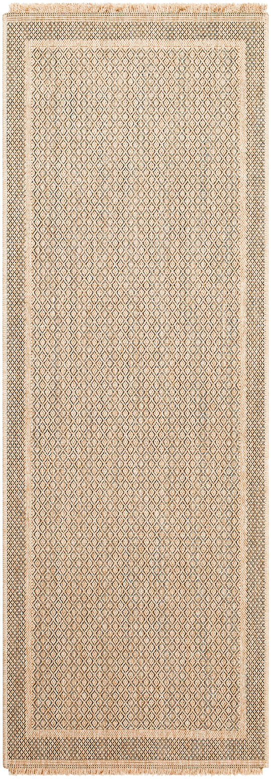 Tapis d'Extérieur/Intérieur Aspect Jute Beige/Noir  Akron