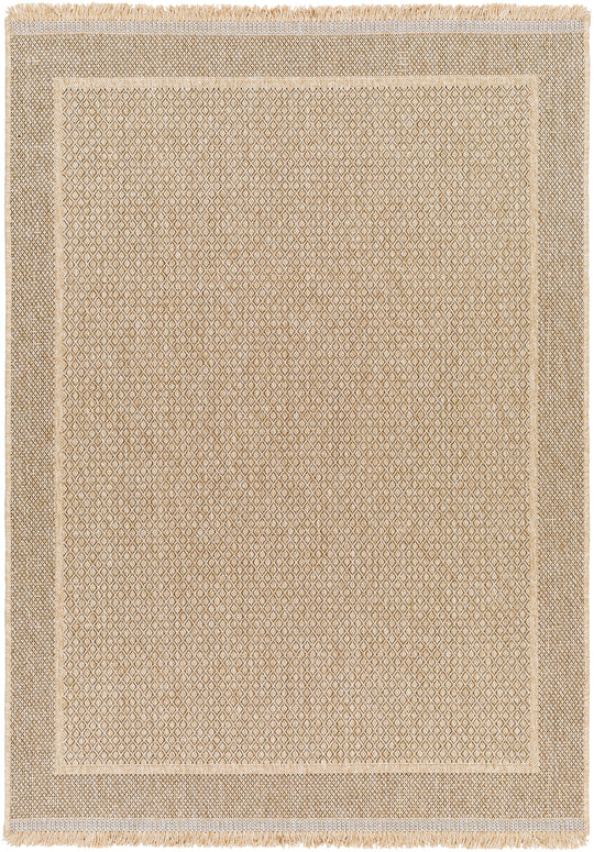 Tapis d'Extérieur/Intérieur Aspect Jute Beige/Noir  Akron