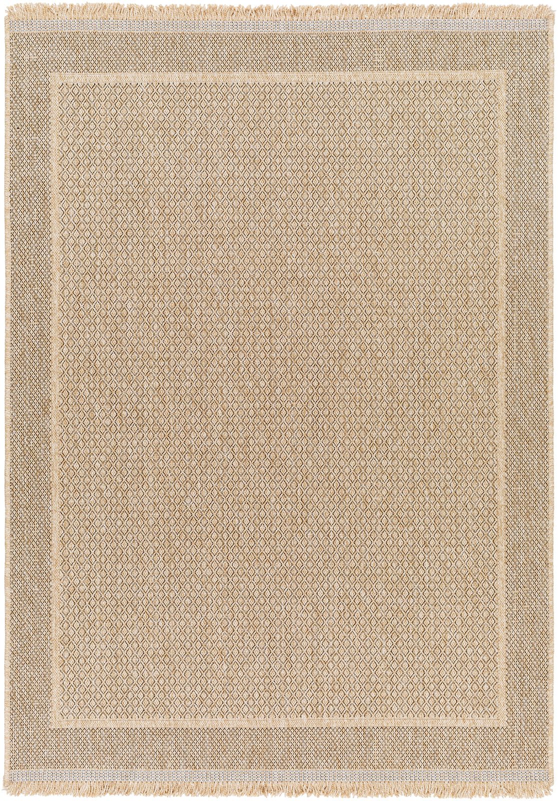 Tapis d'Extérieur/Intérieur Aspect Jute Beige/Noir  Akron