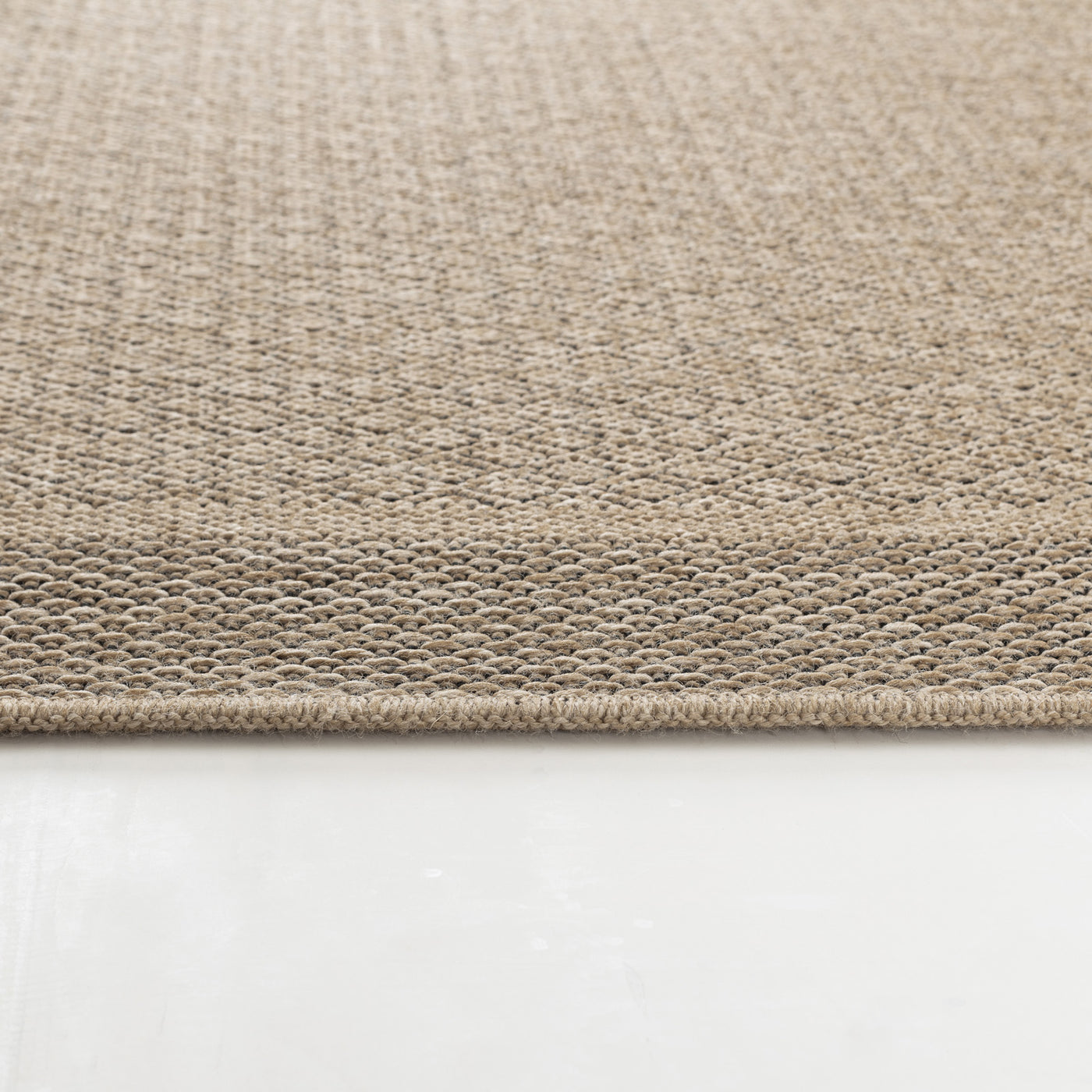 Tapis d'Extérieur/Intérieur Aspect Jute Beige/Noir  Akron