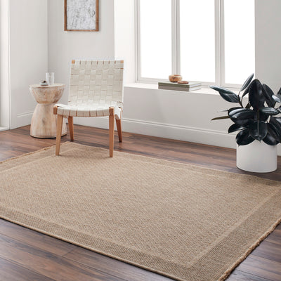 Tapis d'Extérieur/Intérieur Aspect Jute Beige/Noir  Akron