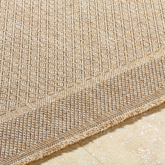 Tapis d'Extérieur/Intérieur Aspect Jute Beige/Noir  Akron