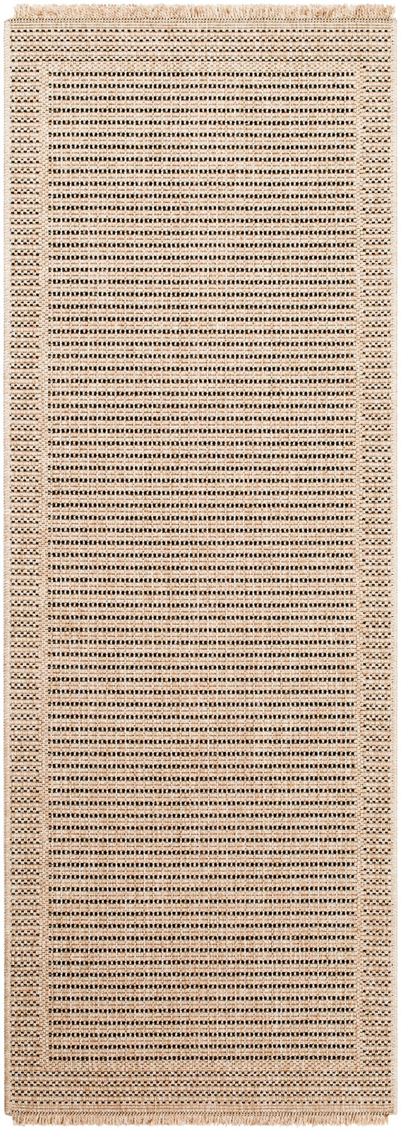 Tapis d'Extérieur/Intérieur Aspect Jute Beige/Noir 2 Benton