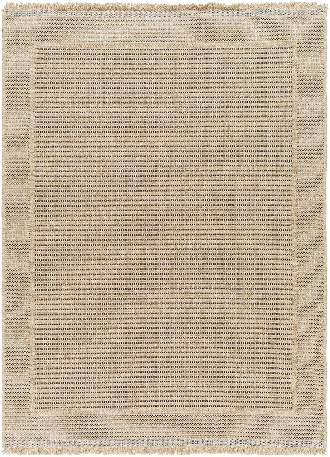 Tapis d'Extérieur/Intérieur Aspect Jute Beige/Noir 2 Benton