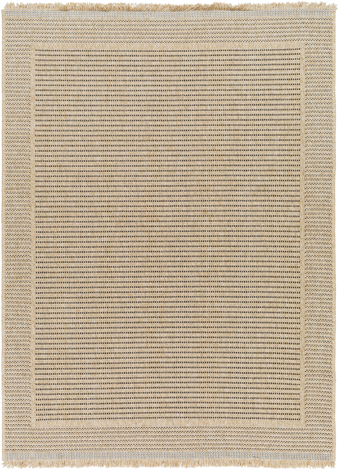 Tapis d'Extérieur/Intérieur Aspect Jute Beige/Noir 2 Benton